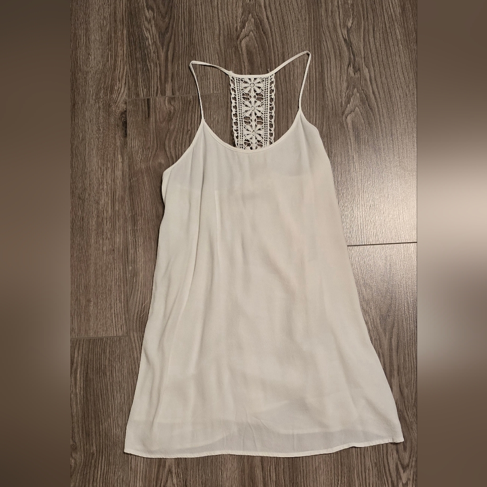 Forever 21 White Asymmetrical Backless Camisole